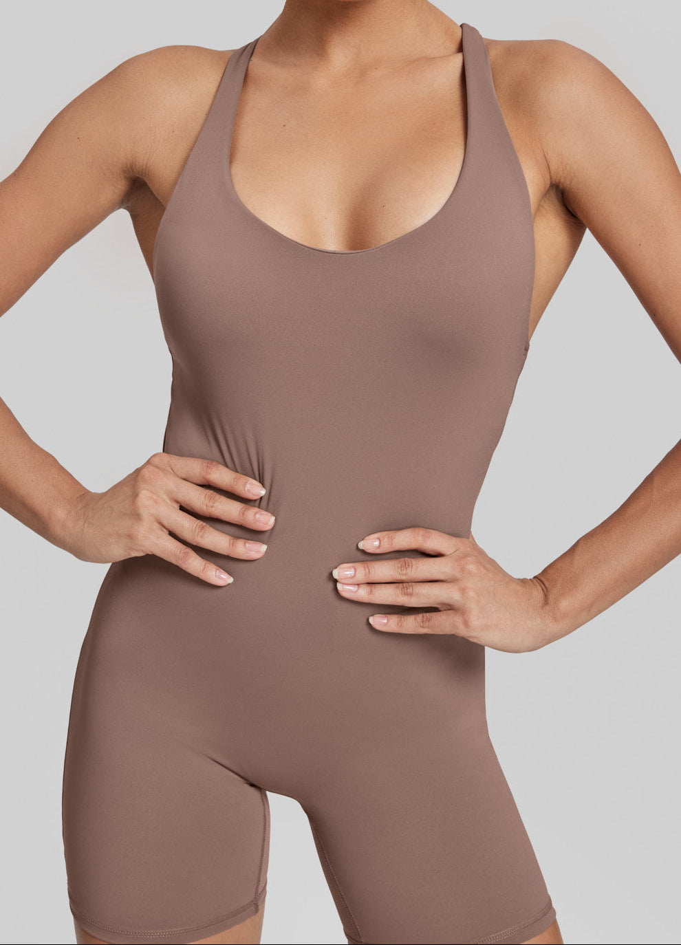 Sweat-Wicking Bodysuit - Taupe