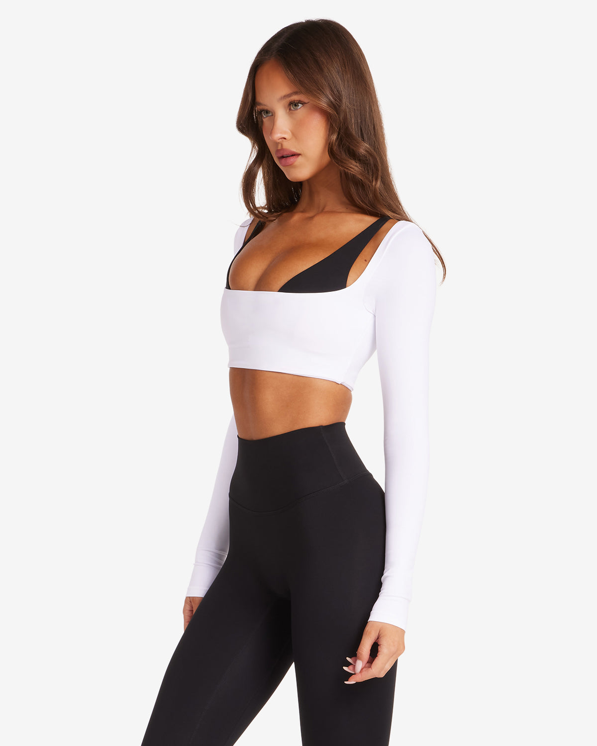 Long Sleeve Crop | White