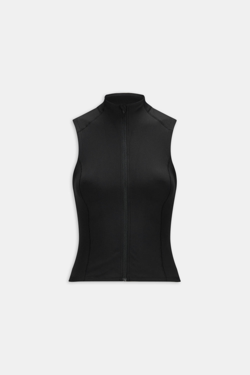 Sleeveless Zip Through Running Jacket - Black