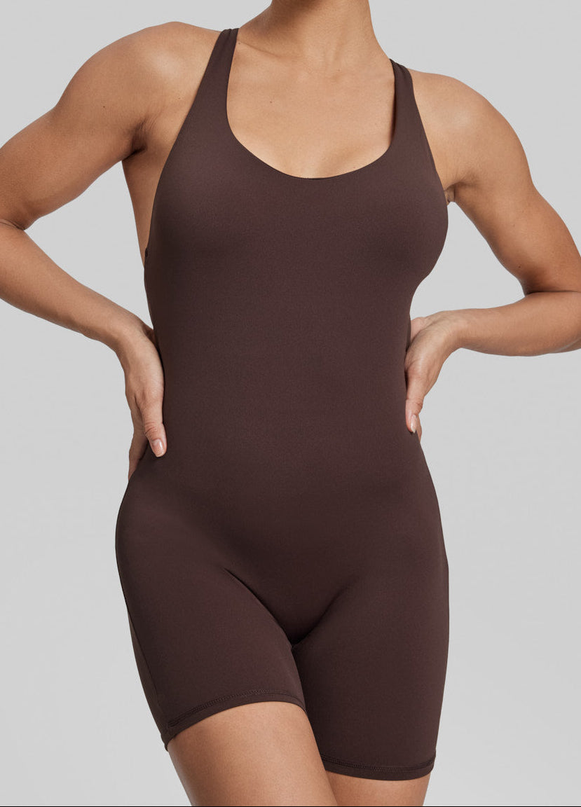 Sweat-Wicking Bodysuit - Brown