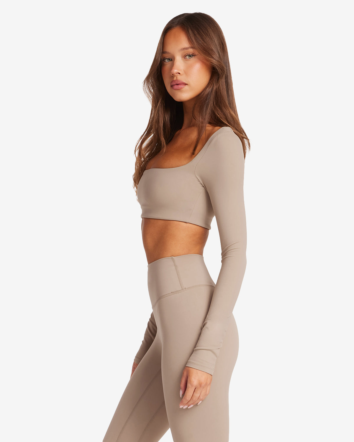 Long Sleeve Crop | Almond