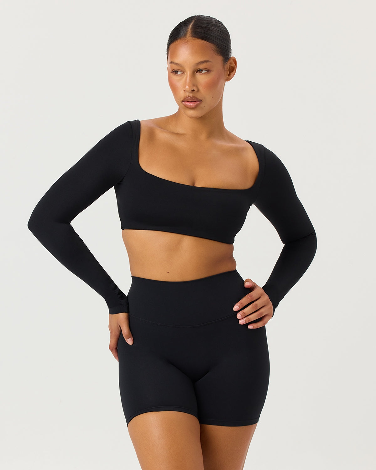 Long Sleeve Crop | Black