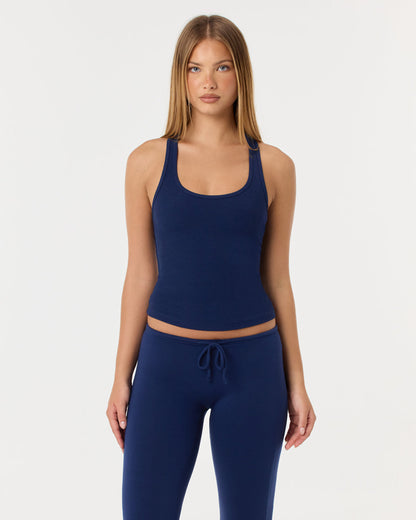 Racer Longline Rib Tank | Midnight Mood