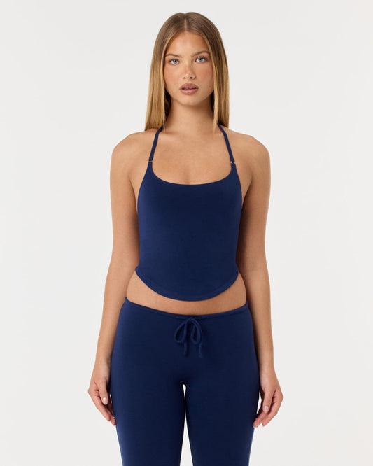 Open Back Halter Top | Midnight Mood