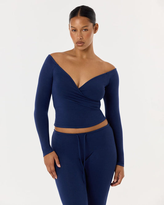 Off Shoulder Wrap Top | Midnight Mood