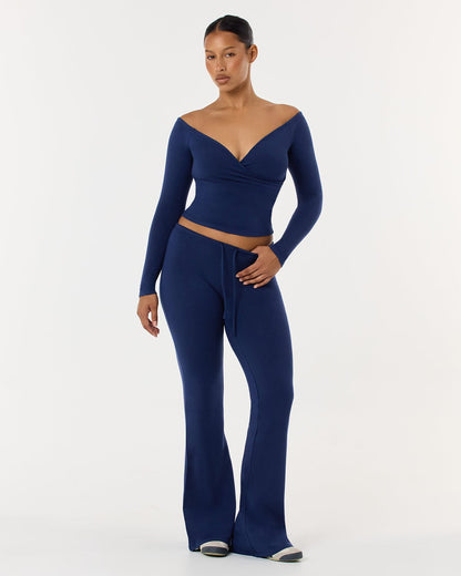 Off Shoulder Wrap Top | Midnight Mood