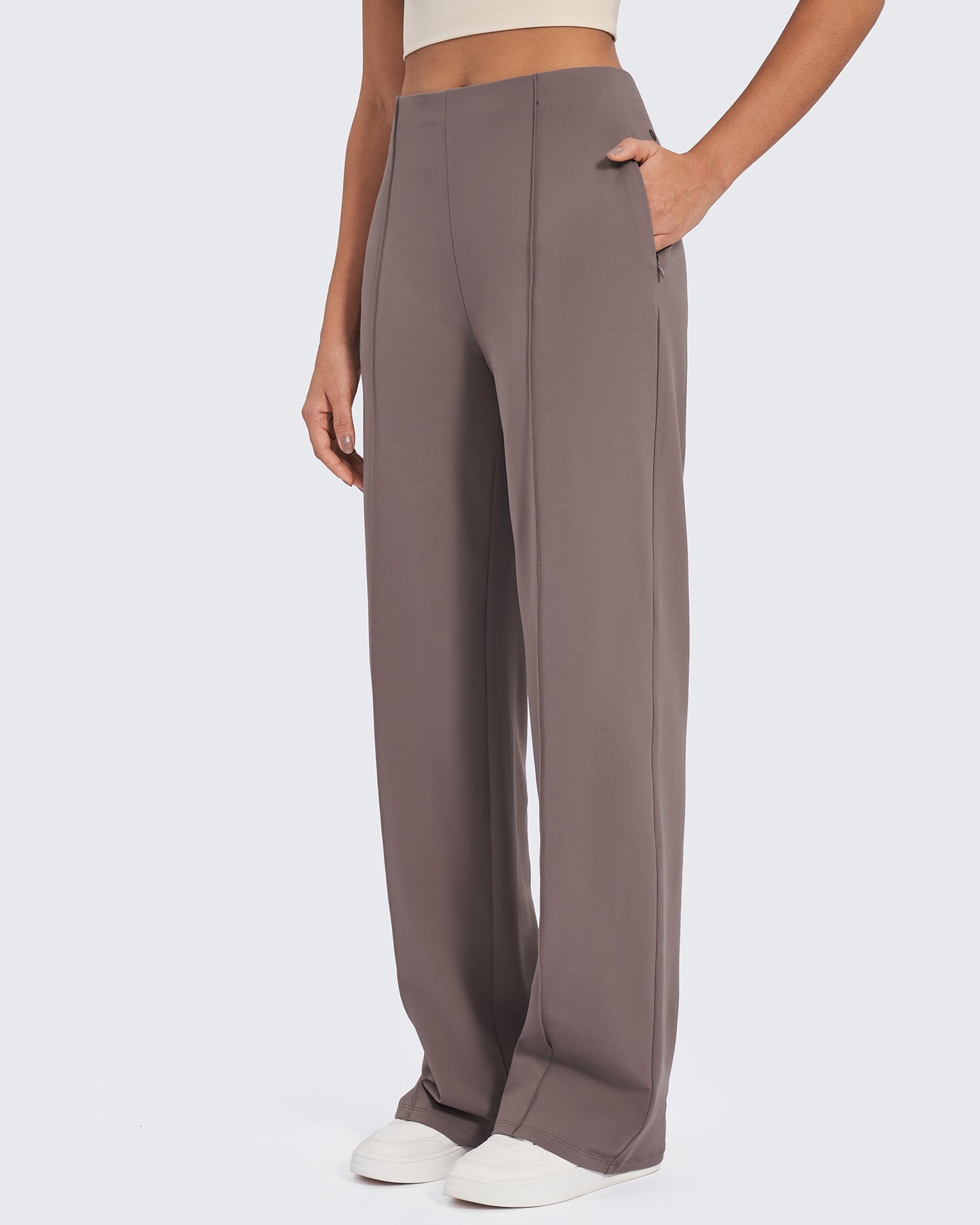Business Front Pleats Wide Leg Pants