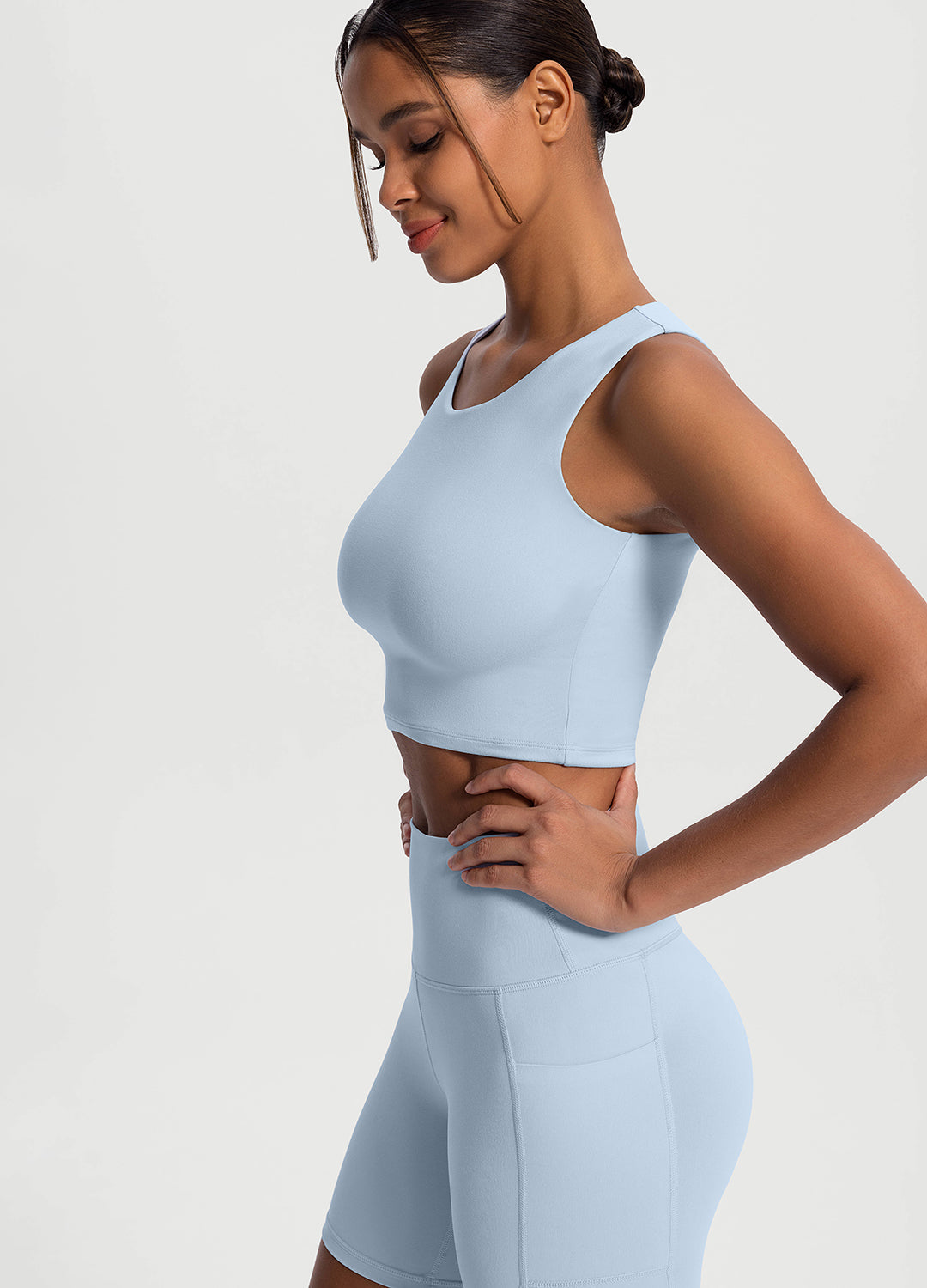 Cropped Tank Top - Sky Blue