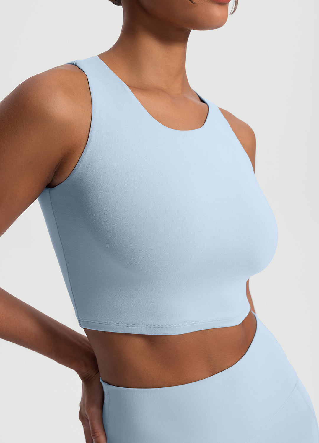 Cropped Tank Top - Sky Blue