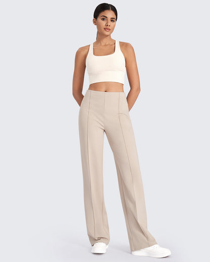 Business Front Pleats Wide Leg Pants