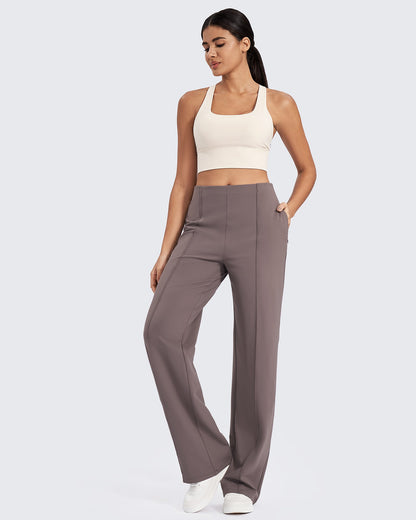 Business Front Pleats Wide Leg Pants
