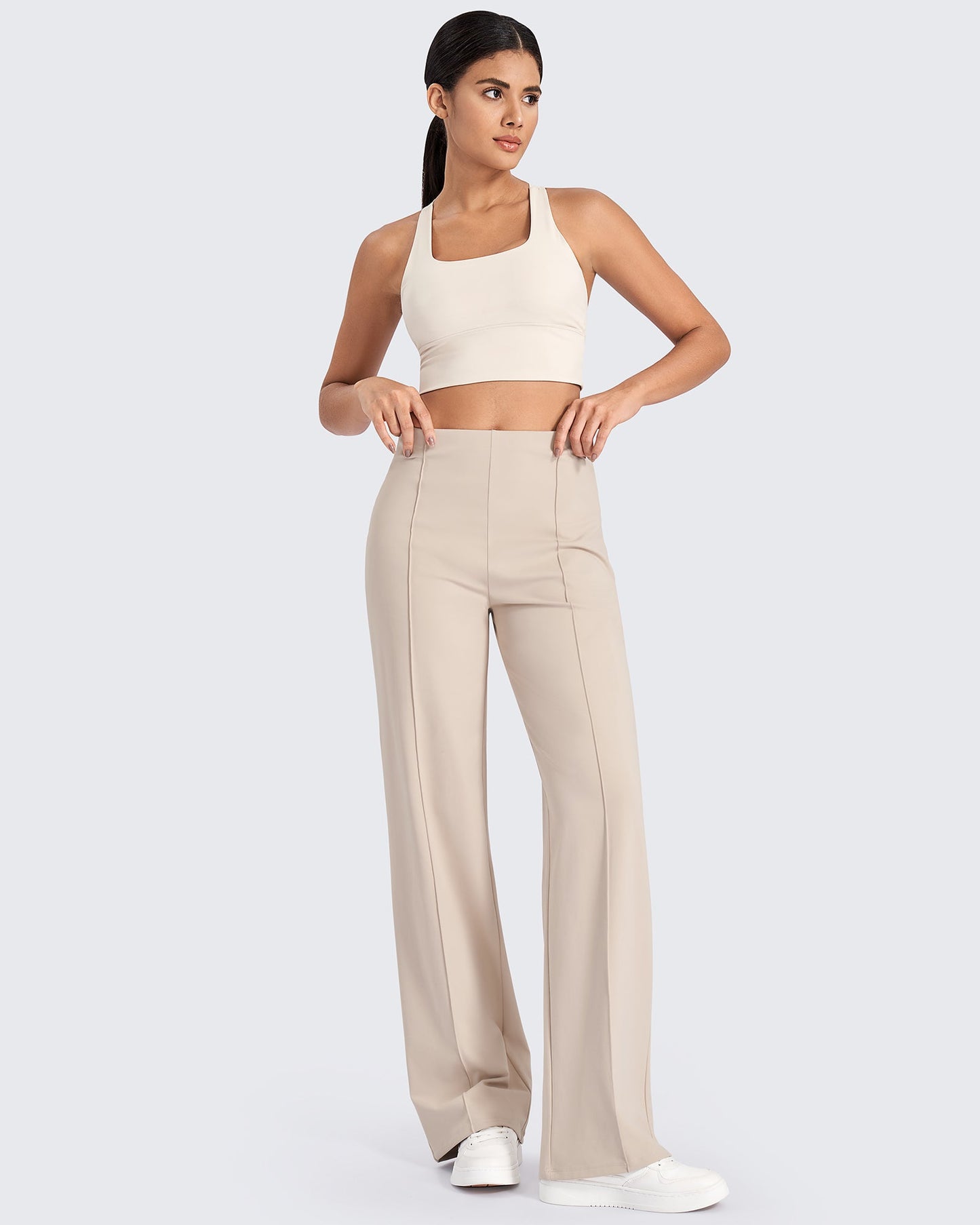 Business Front Pleats Wide Leg Pants