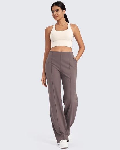Business Front Pleats Wide Leg Pants