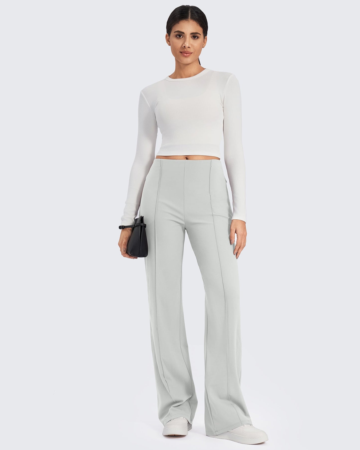 Business Front Pleats Wide Leg Pants