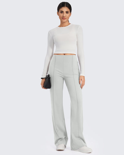 Business Front Pleats Wide Leg Pants