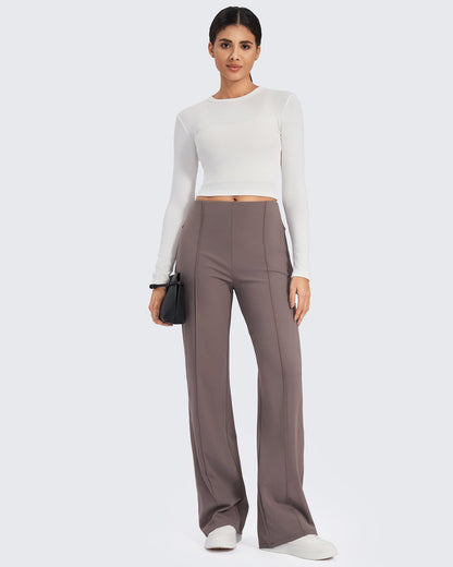 Business Front Pleats Wide Leg Pants
