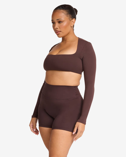 AYU Long Sleeve Crop | Espresso