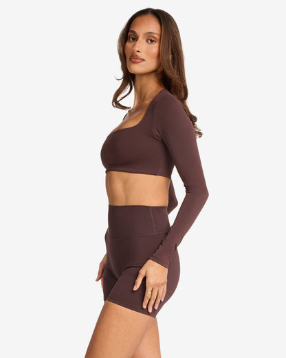 AYU Long Sleeve Crop | Espresso