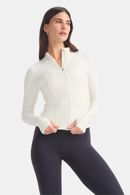 Zip Through Sports Jacket - Ivory