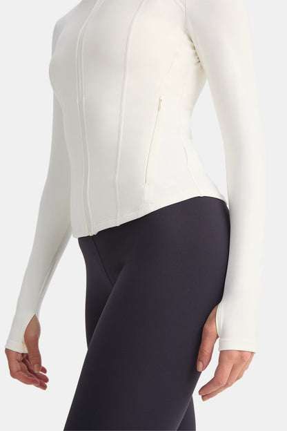 Zip Through Sports Jacket - Ivory