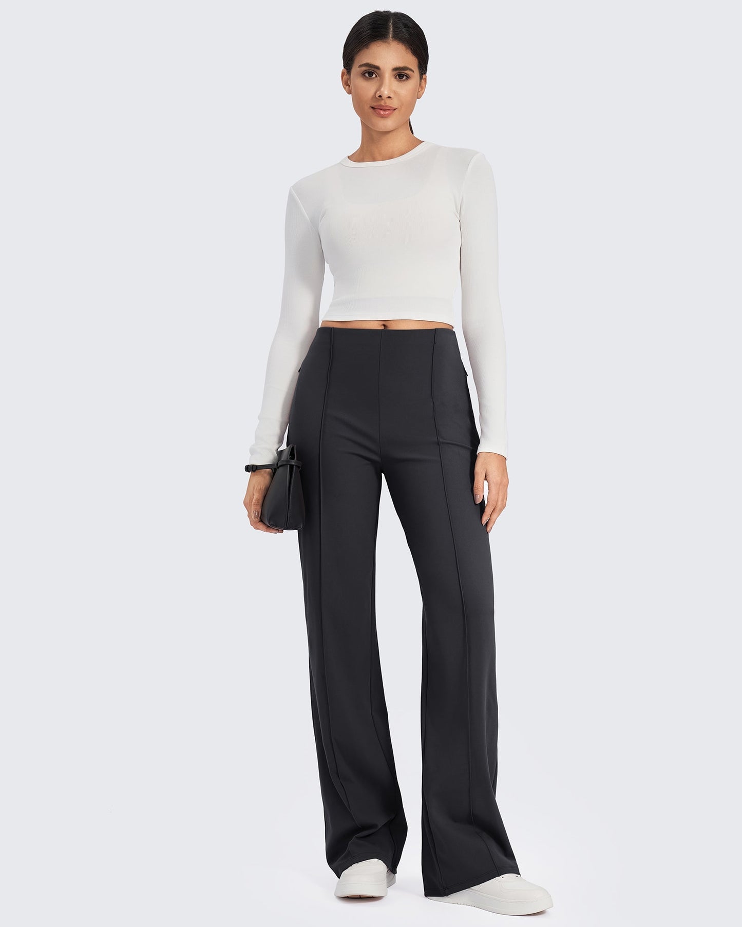 Business Front Pleats Wide Leg Pants