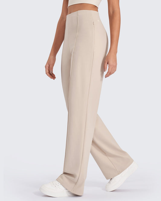 Business Front Pleats Wide Leg Pants