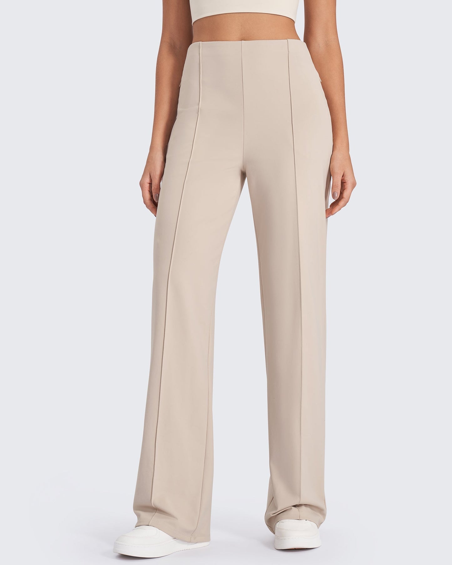 Business Front Pleats Wide Leg Pants