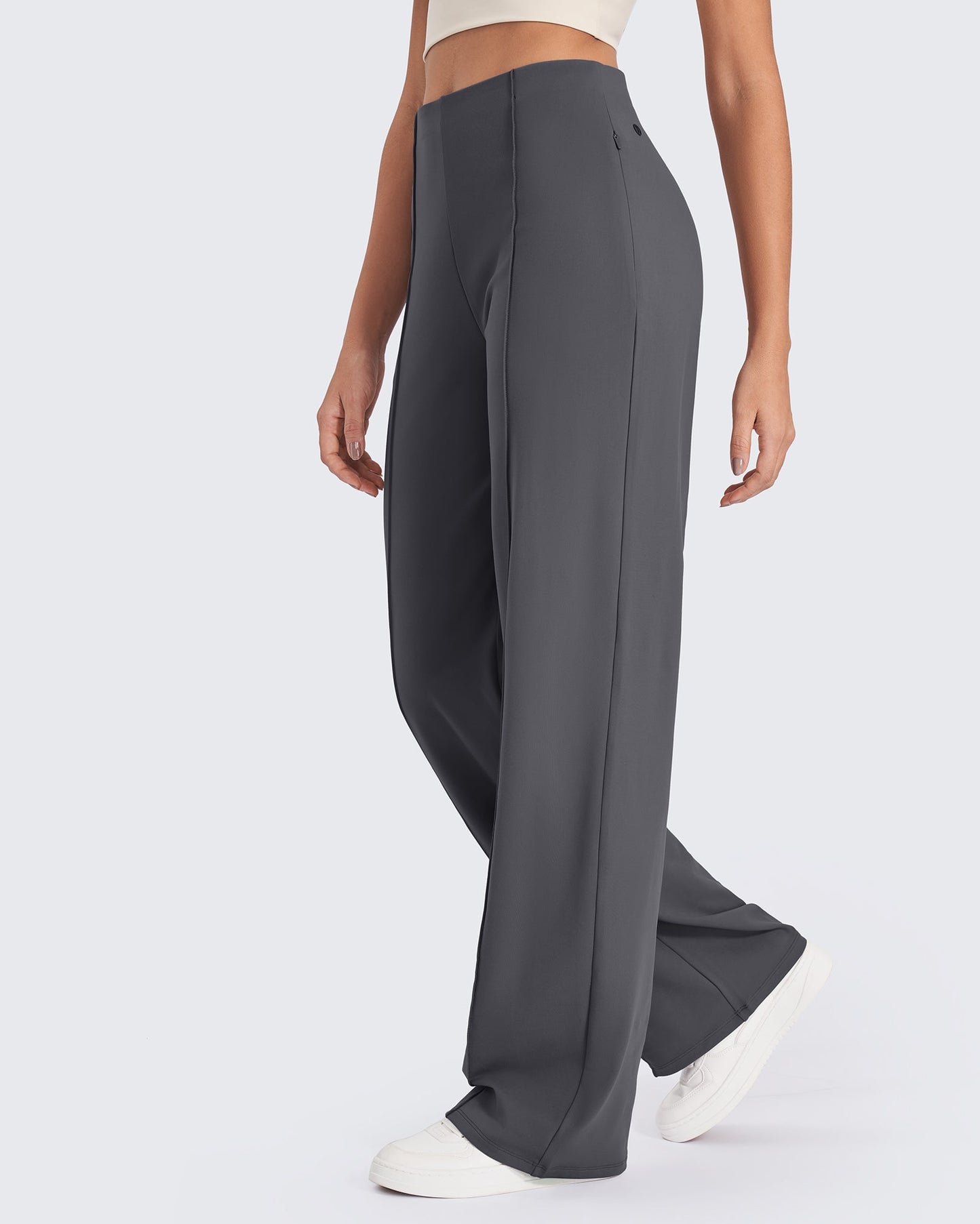 Business Front Pleats Wide Leg Pants