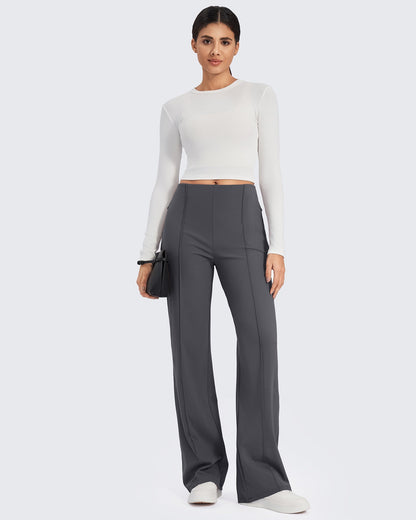Business Front Pleats Wide Leg Pants