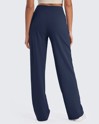 Business Front Pleats Wide Leg Pants
