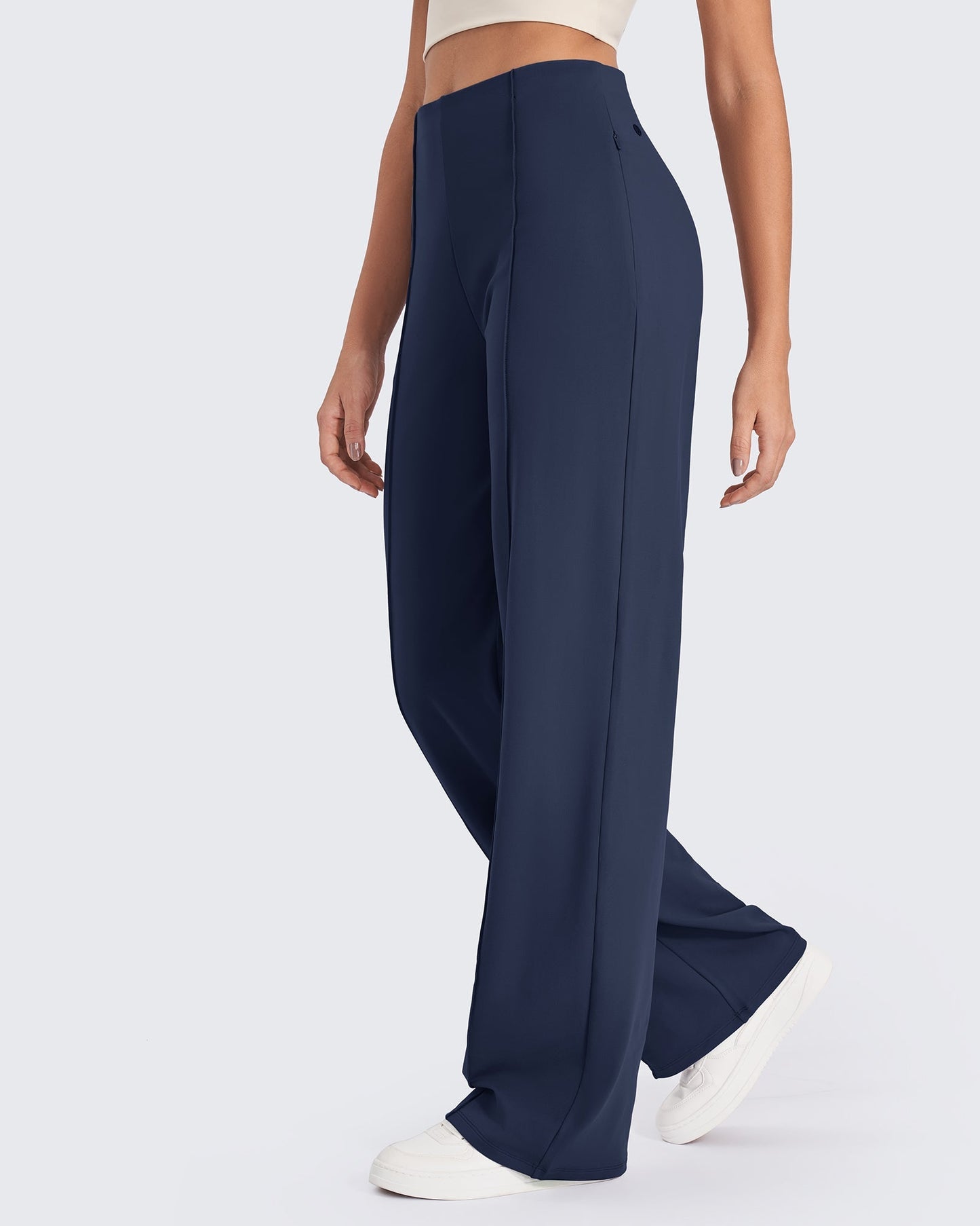 Business Front Pleats Wide Leg Pants