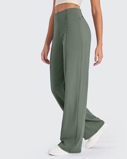 Business Front Pleats Wide Leg Pants
