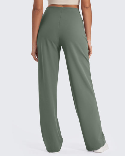 Business Front Pleats Wide Leg Pants