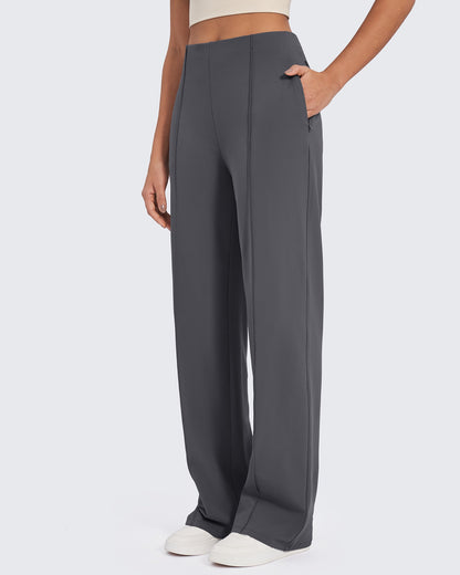 Business Front Pleats Wide Leg Pants