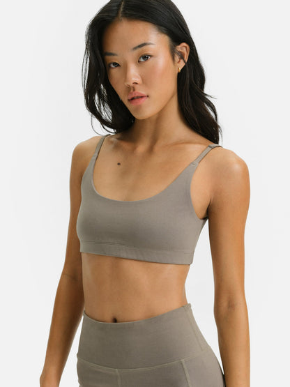 Stretch Scoop Bra - Pebble