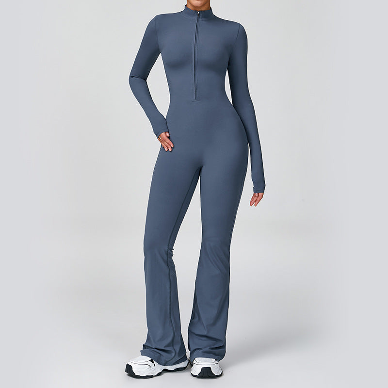 Long-Sleeve Active Jumpsuit