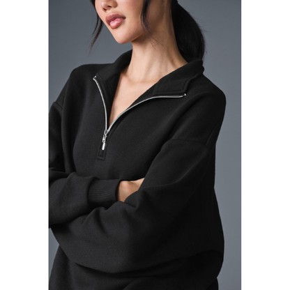 1/4 Zip Pullover - Black