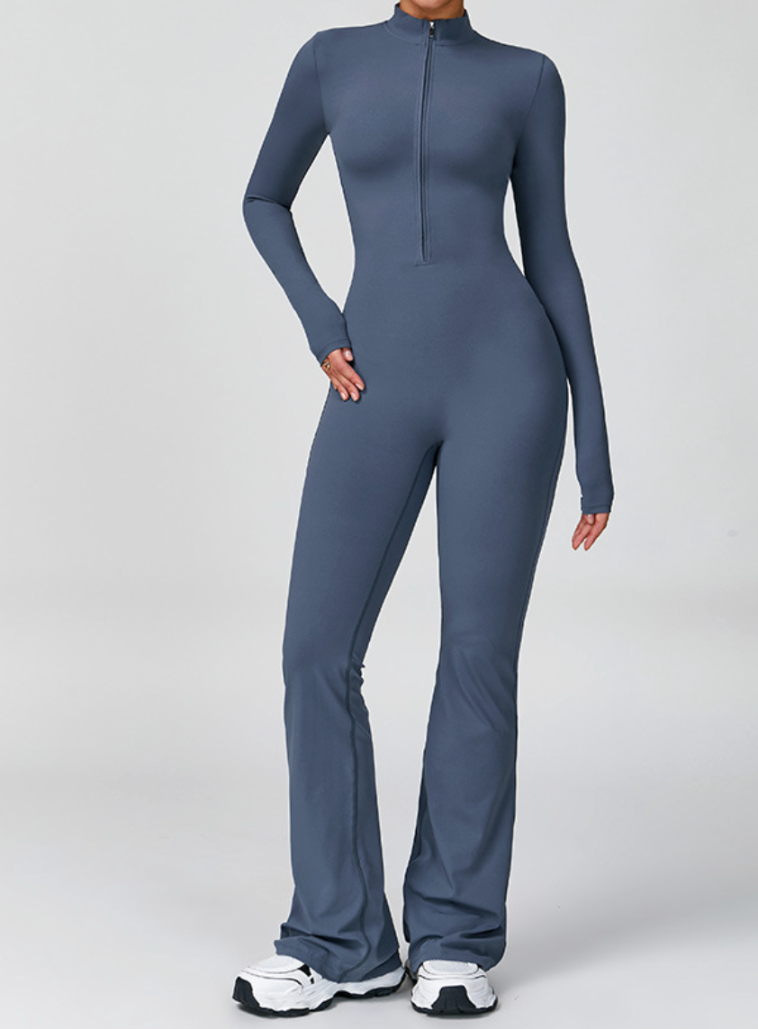 Long-Sleeve Active Jumpsuit