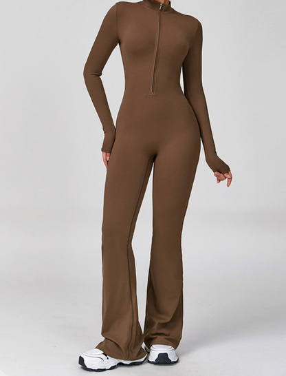 Long-Sleeve Active Jumpsuit