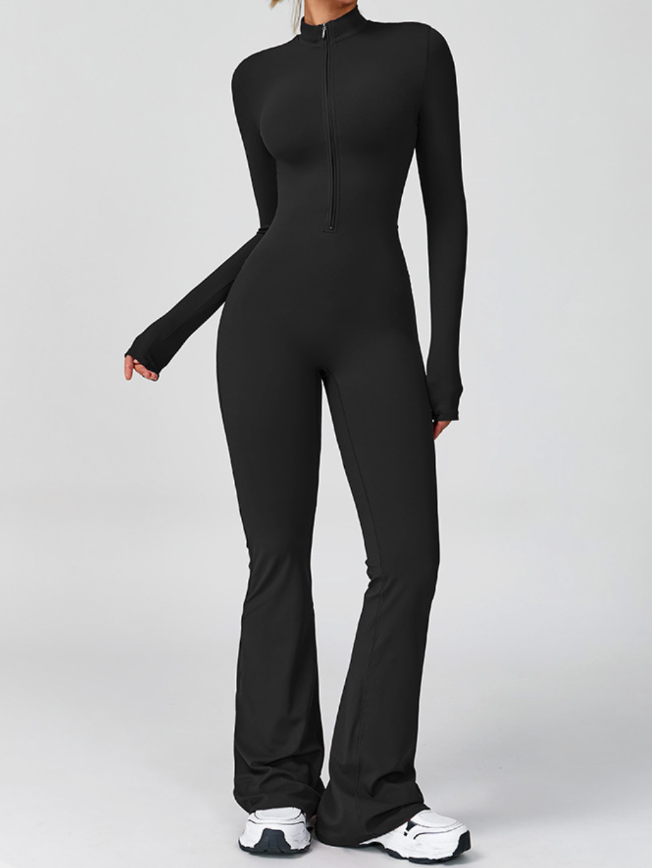 Long-Sleeve Active Jumpsuit