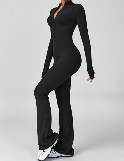 Long-Sleeve Active Jumpsuit