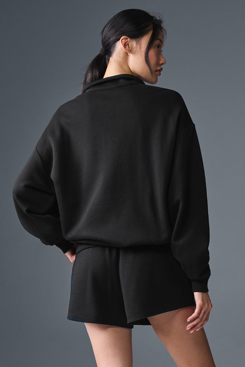 1/4 Zip Pullover - Black