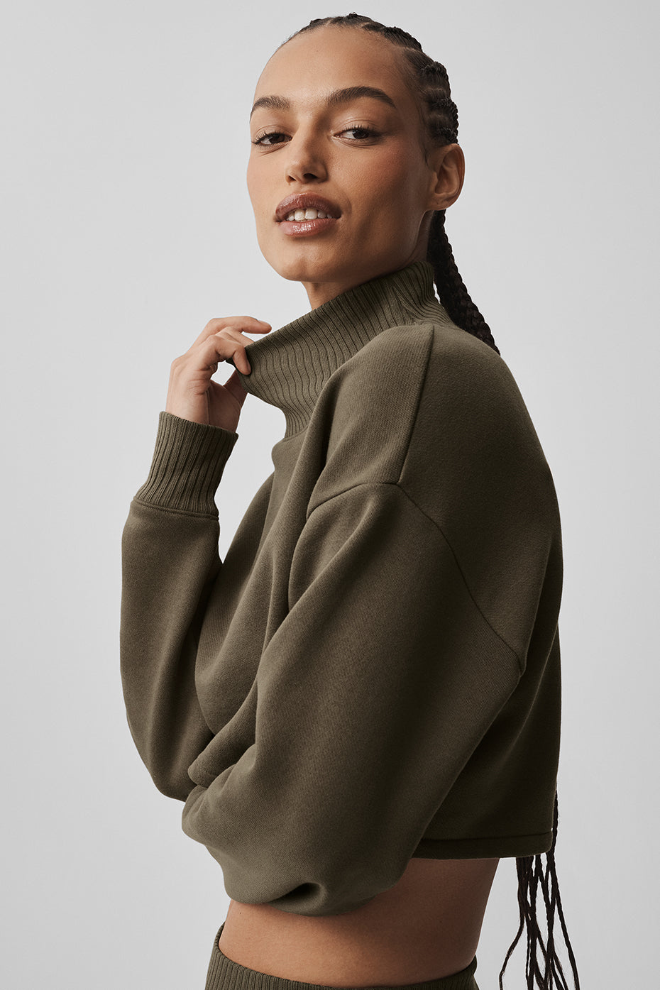 Cropped Coverup Sweater - Matcha Mood