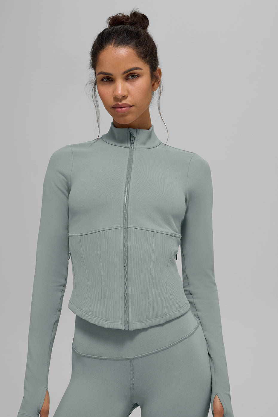 Corset Full Zip Jacket - Clay Grey