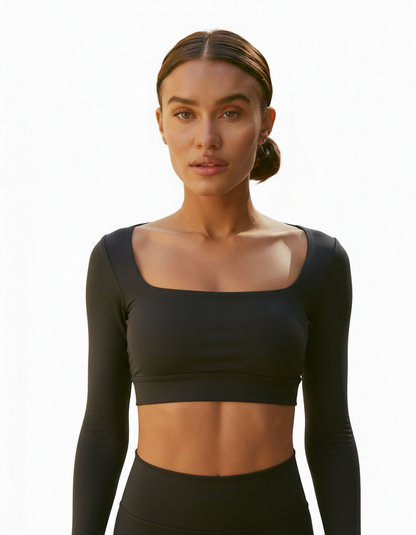 Long Sleeve Crop | Black