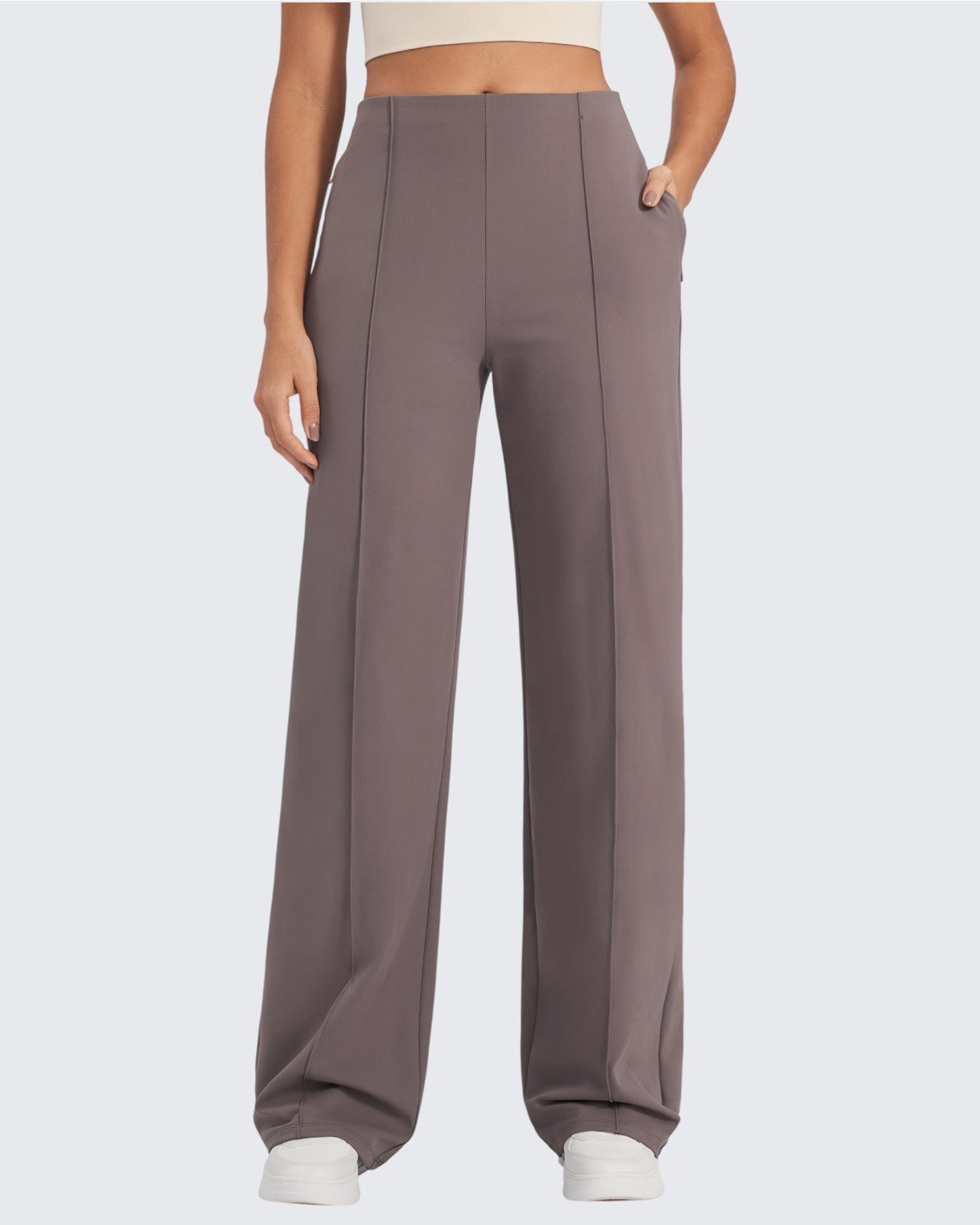 Business Front Pleats Wide Leg Pants