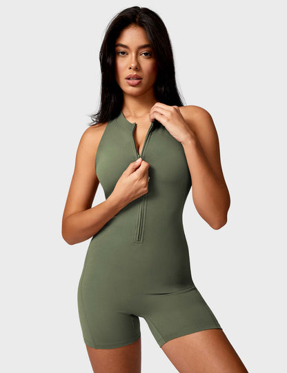 Elisa Backless Zipper Romper
