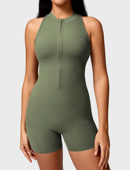 Elisa Backless Zipper Romper