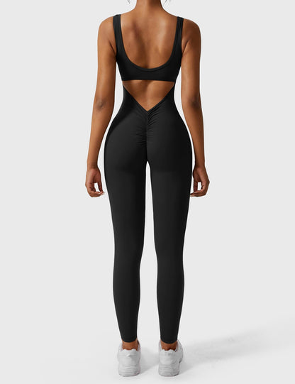 V-Back Jumpsuits Flared/Skinny
