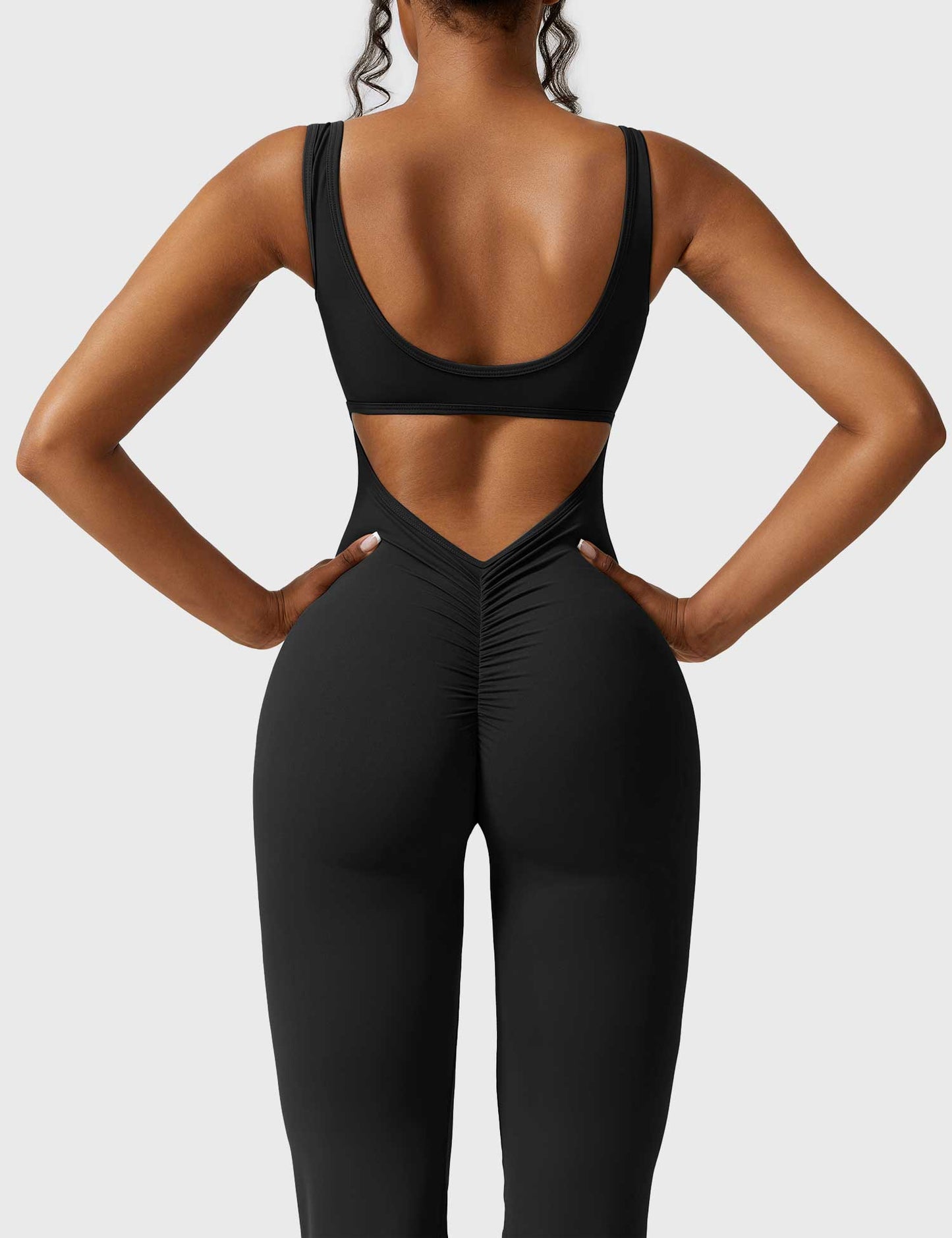 V-Back Jumpsuits Flared/Skinny